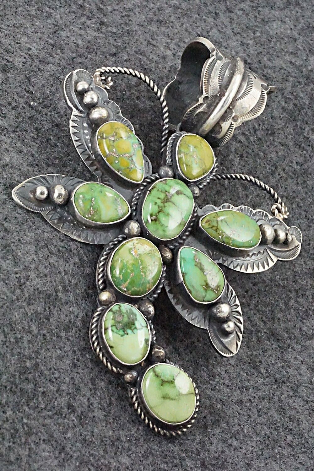 Turquoise & Sterling Silver Pendant - Shawn Cayatineto