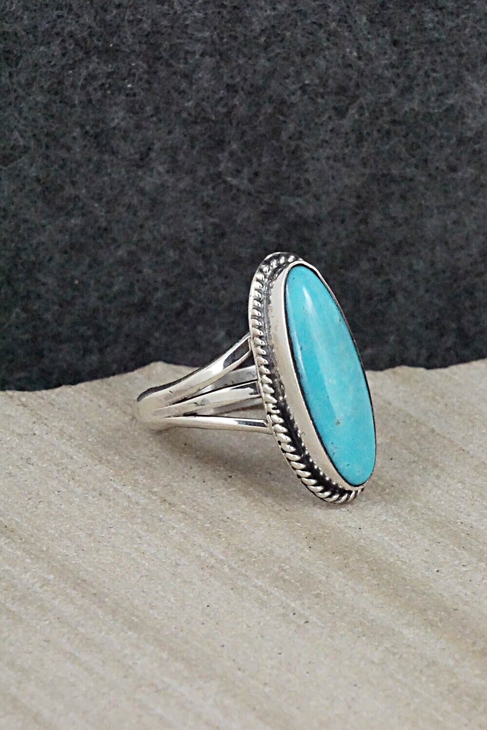 Turquoise & Sterling Silver Ring - Mark Barney - Size 6.5