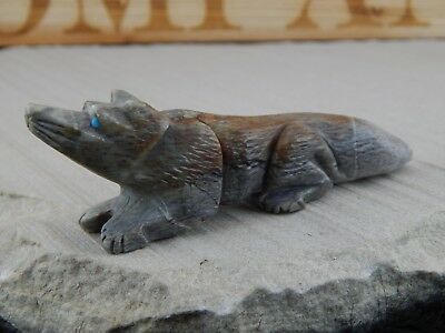 Wolf Zuni Fetish - Tony Mackel - Zuni Wolf Carving - Native American - High Lonesome Trading