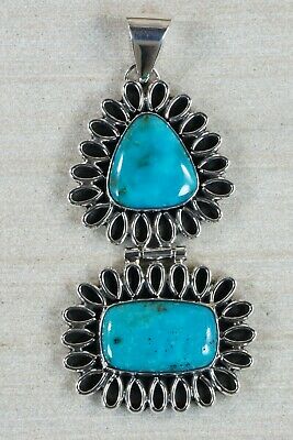 Navajo Turquoise and Sterling Silver Pendant - Native American - High Lonesome Trading