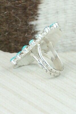 Turquoise and Sterling Silver Ring - Justina Wilson - Size 9.5