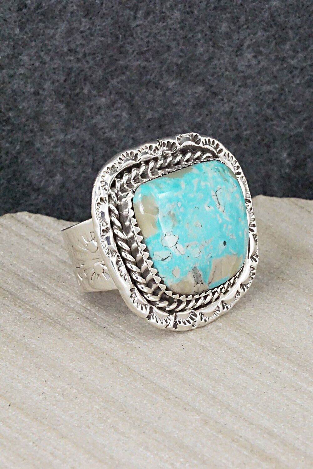 Turquoise and Sterling Silver Ring - Jimmy Garcia Jr. - Size 7.75
