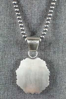 Turquoise, Coral Pendant & Sterling Silver Necklace - Tom Lewis