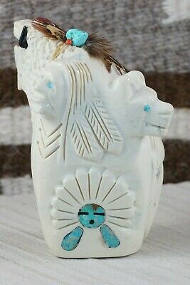 Buffalo, Horse, Chief & Eagle Navajo Fetish Carving - Ben Livingston - High Lonesome Trading