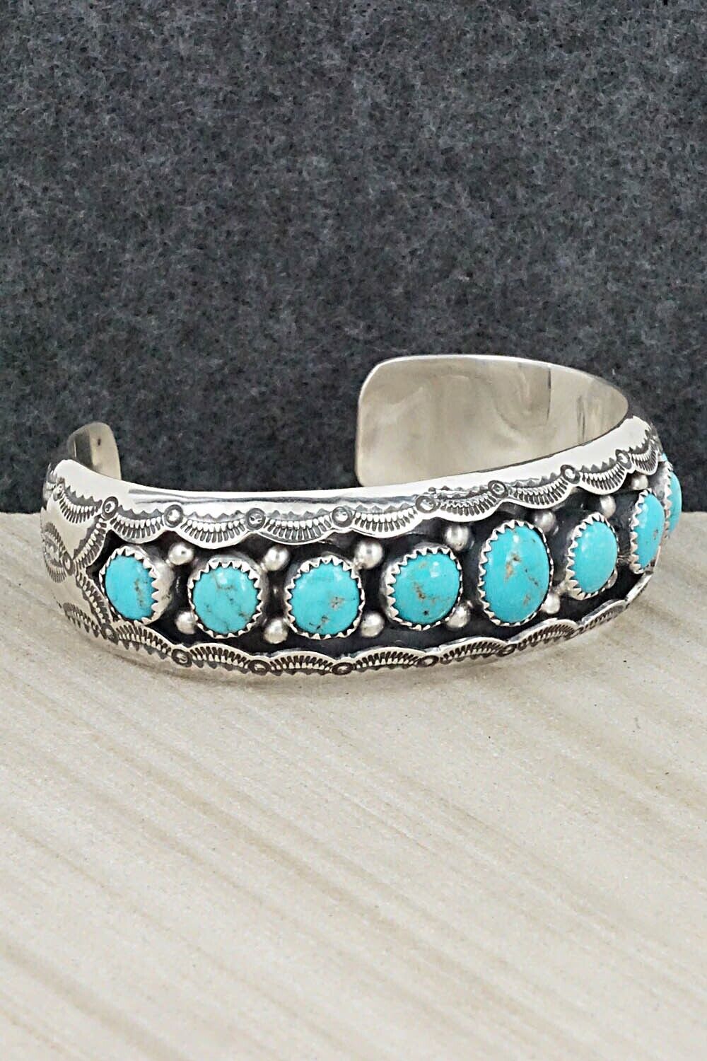 Turquoise & Sterling Silver Bracelet - Wilbert Muskett