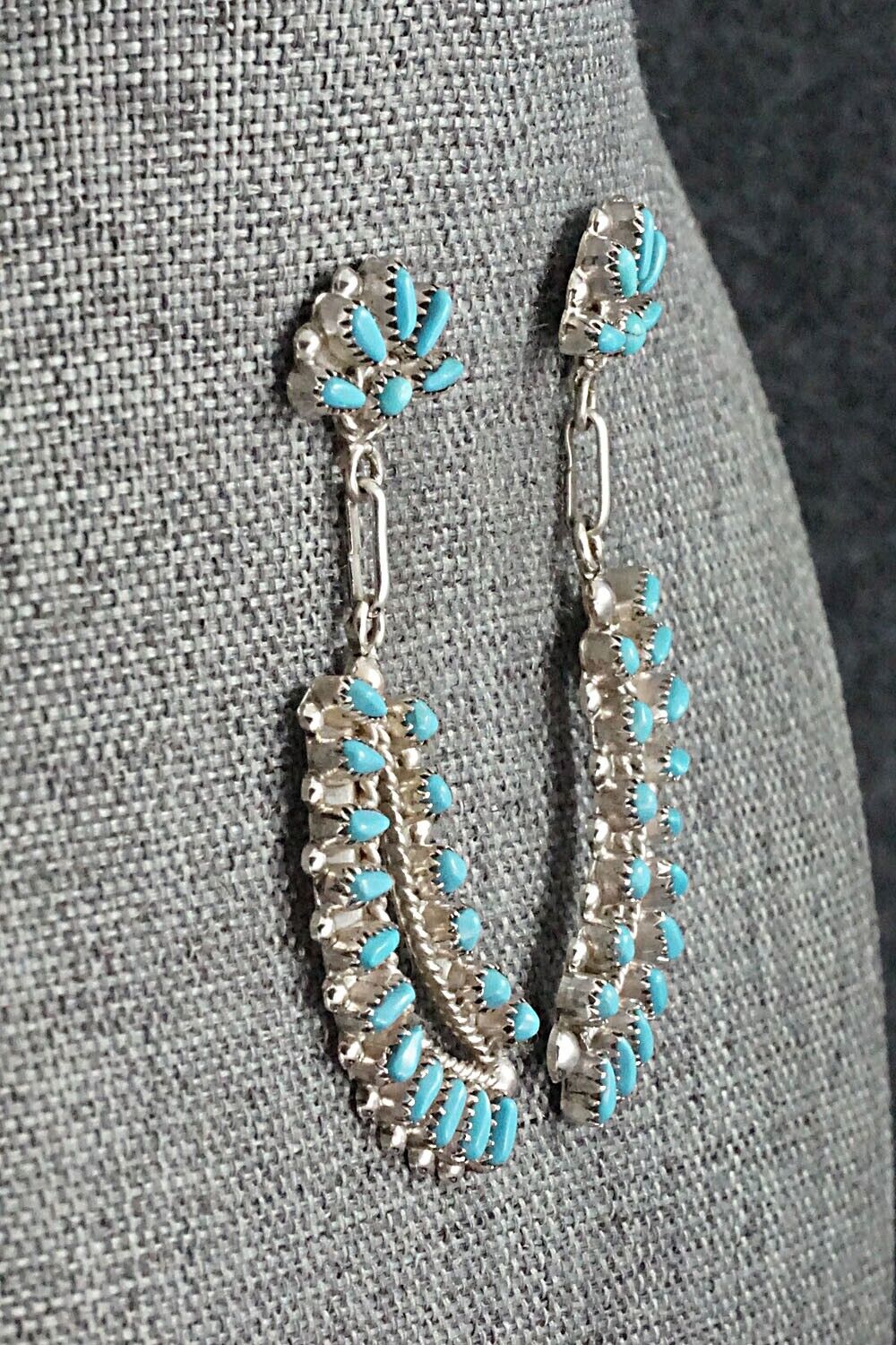 Turquoise & Sterling Silver Earrings - Vergie Lonjose