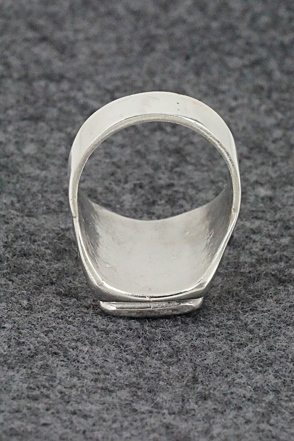 Turquoise & Sterling Silver Inlay Ring - Orena Leekya - Size 10