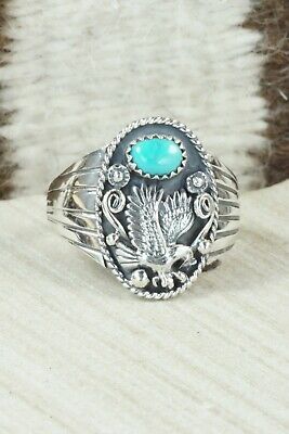 Turquoise & Sterling Silver Ring - Jeanette Saunders - Size 14