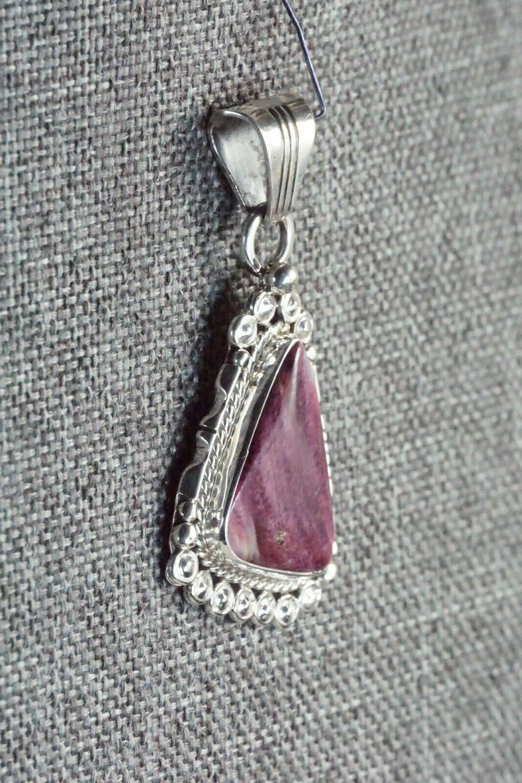 Spiny Oyster and Sterling Silver Pendant - Native American