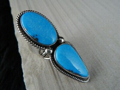 Turquoise & Sterling Silver Ring - Rick Martinez - Navajo - Size 8 - High Lonesome Trading