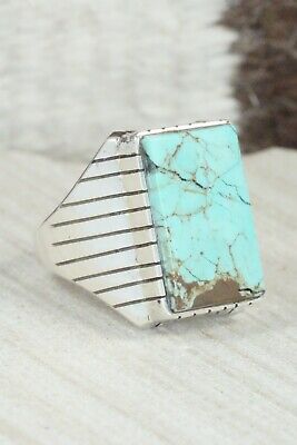 Turquoise and Sterling Silver Ring - Ray Jack - Size 12.75