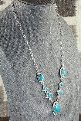Turquoise & Sterling Silver Necklace - Lee Shorty