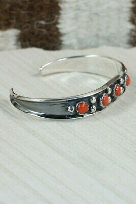 Navajo Coral & Sterling Silver Bracelet - Paul Largo