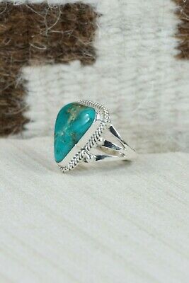 Navajo Turquoise and Sterling Silver Ring - Grace Kenneth - Size 6