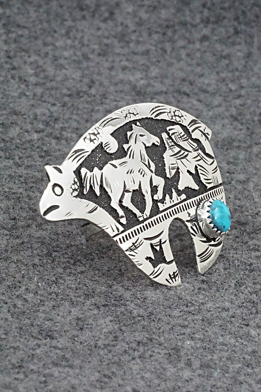 Turquoise & Sterling Silver Ring - Richard Singer - Size 7 (Adj.)