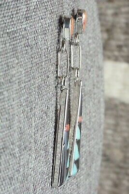Multi Stone Inlay & Sterling Silver Earrings - Kathy Boone