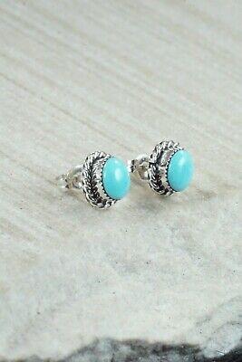 Turquoise and Sterling Silver Earrings - Ryland Cachini - High Lonesome Trading