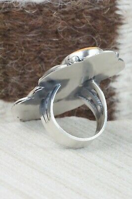 Spiny Oyster & Sterling Silver Ring - Jeff James - Size 7.5