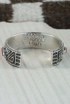 Coral & Sterling Silver Bracelet - Delbert Arviso