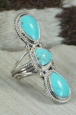 Turquoise and Sterling Silver Ring - Bucky Belin - Size 9