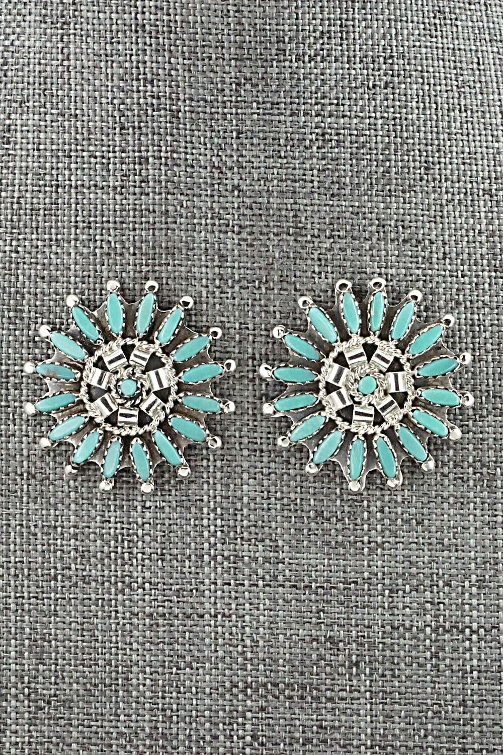 Turquoise & Sterling Silver Earrings - Nathaniel Nez