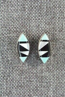 Multi Stone Inlay & Sterling Silver Earrings - Monica Johnson