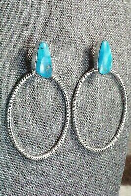 Turquoise & Sterling Silver Earrings - Annie Spencer - High Lonesome Trading