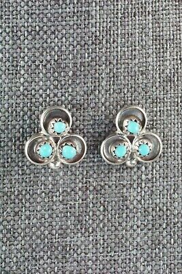 Turquoise & Sterling Silver Earrings - Gloria Lonasee - High Lonesome Trading