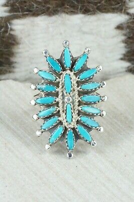 Turquoise & Sterling Silver Ring - Nathaniel Nez - Size 10