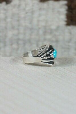 Navajo Turquoise and Sterling Silver Ring - James Bahe - Size 6.75 - High Lonesome Trading