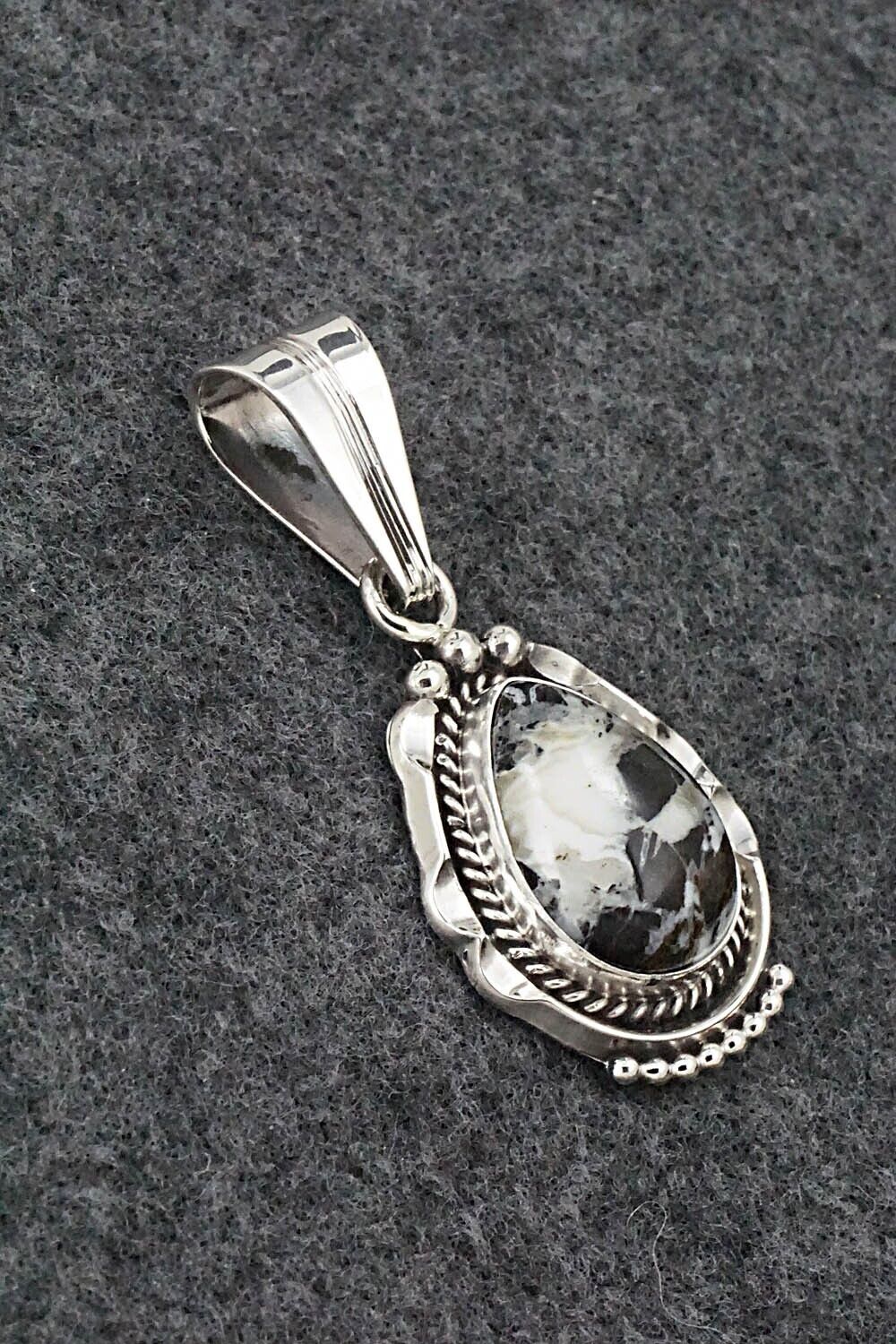 White Buffalo & Sterling Silver Pendant - Samuel Yellowhair