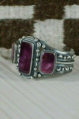 Navajo Spiny Oyster & Sterling Silver Bracelet - Tom Lewis - High Lonesome Trading