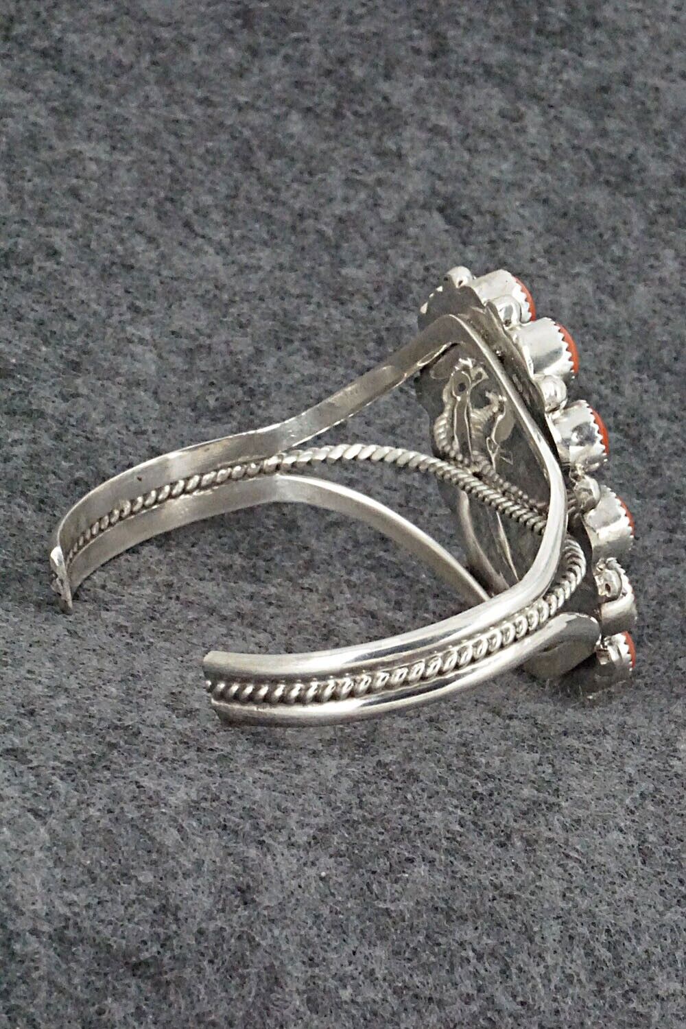 Coral, Turquoise & Sterling Silver Bracelet - Leonard Spencer
