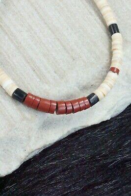 Shell, Coral, Jet and Sterling Silver Bracelet - Torevia Crespin - High Lonesome Trading