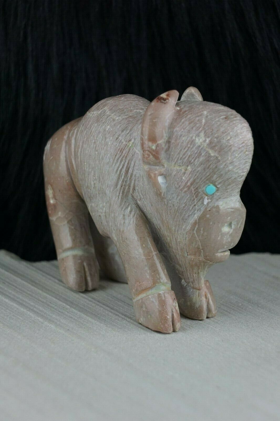 Buffalo Zuni Fetish Carving - Jonas Hastito - High Lonesome Trading