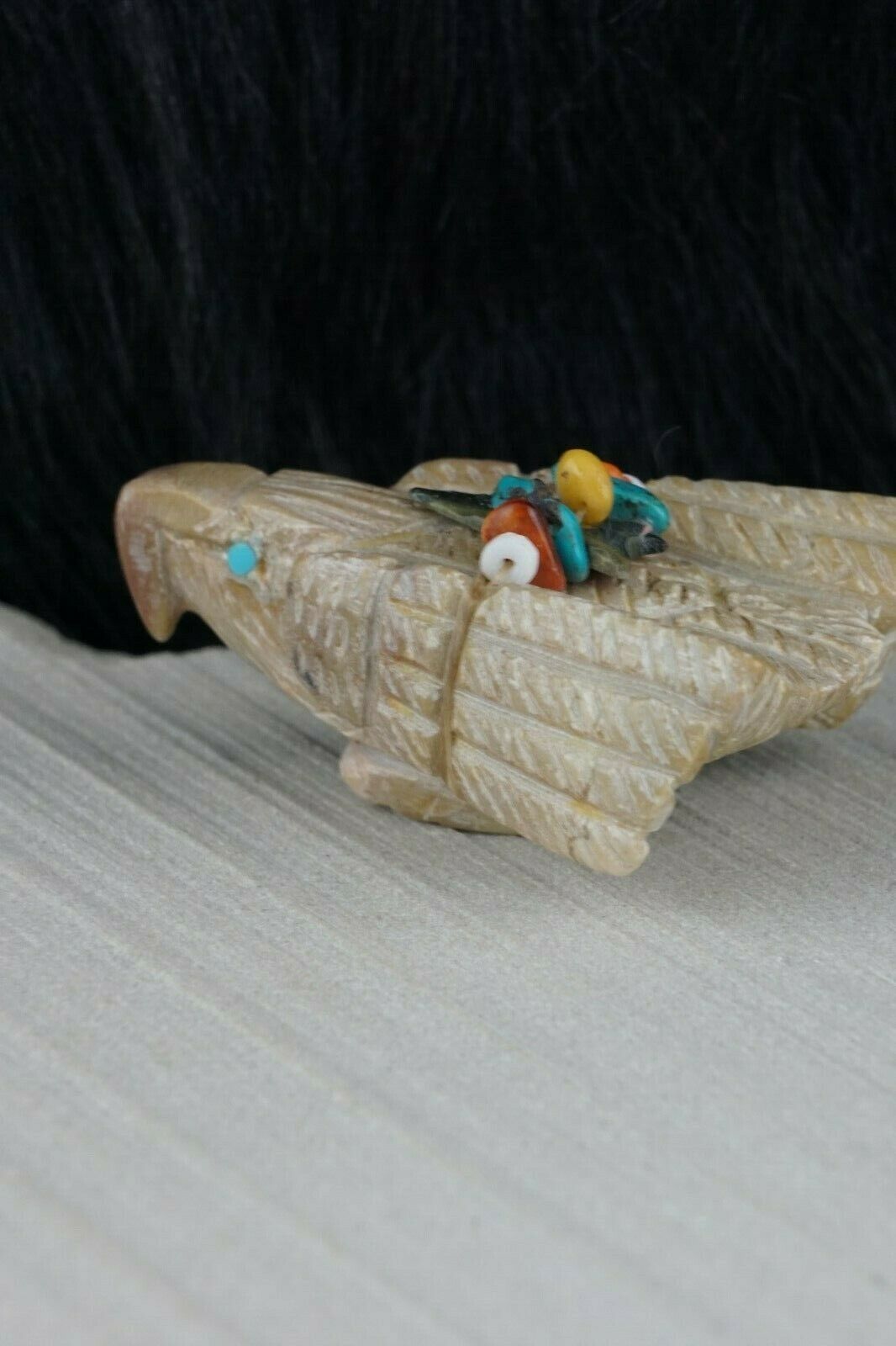 Eagle Zuni Fetish Carving - Narren Bowannie - High Lonesome Trading