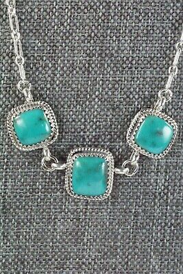 Navajo Turquoise & Sterling Silver Necklace and Earrings Set - Mark Barney