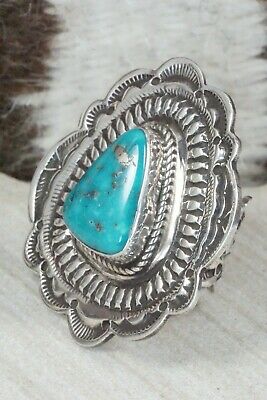 Turquoise and Sterling Silver Ring - Leonard Maloney - Size 6.5