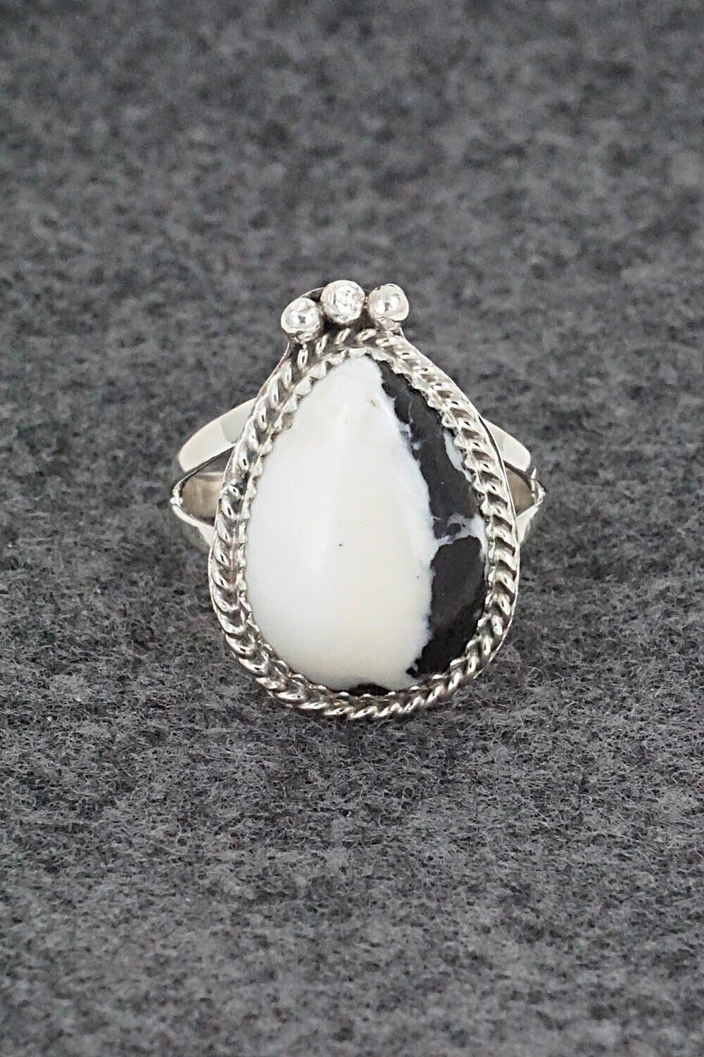 White Buffalo & Sterling Silver Ring - Robert Martinez - Size 8.5