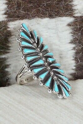 Turquoise and Sterling Silver Ring - Carlos Tsipa - Size 10.5