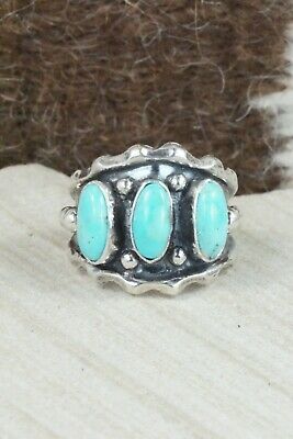 Turquoise & Sterling Silver Ring - Andrew Vandever - Size 8.75