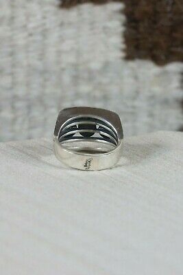 Navajo Onyx and Sterling Silver Ring - James Bahe - Size 6.5 - High Lonesome Trading