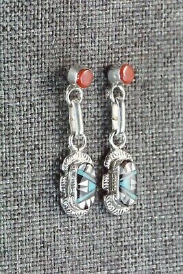 Multi Stone Inlay & Sterling Silver Earrings - Ernest Leekela