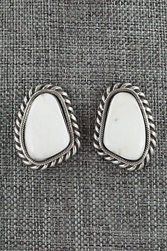 White Buffalo & Sterling Silver Earrings - Sharon McCarthy