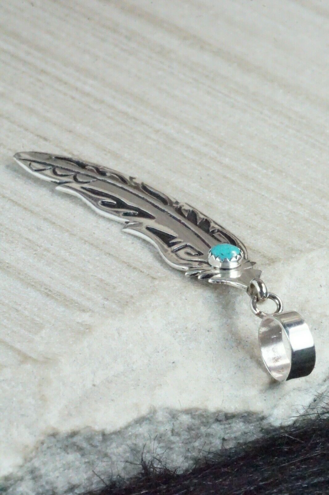 Turquoise & Sterling Silver Pendant - Richard Singer