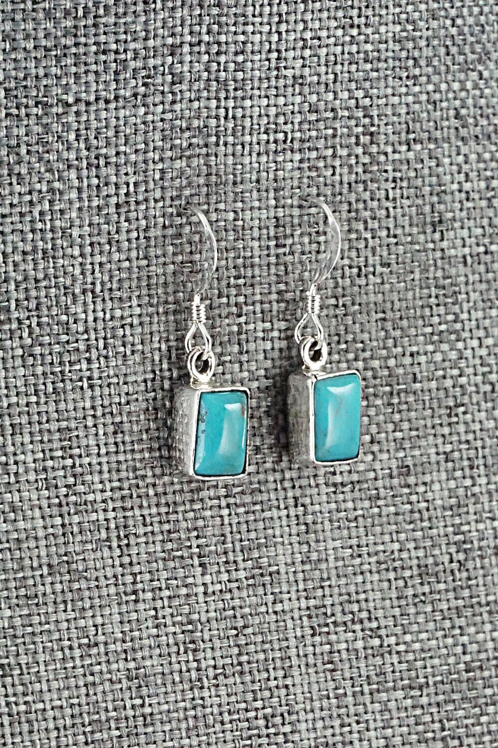 Turquoise & Sterling Silver Earrings - Lee Shorty