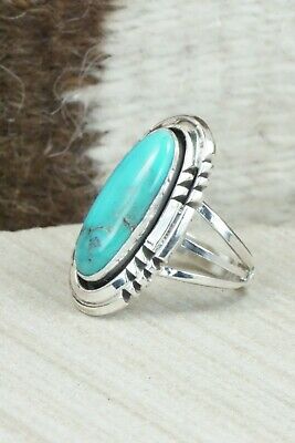 Turquoise & Sterling Silver Ring - Andrew Vandever - Size 7.75
