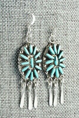 Turquoise & Sterling Silver Earrings - George Peina