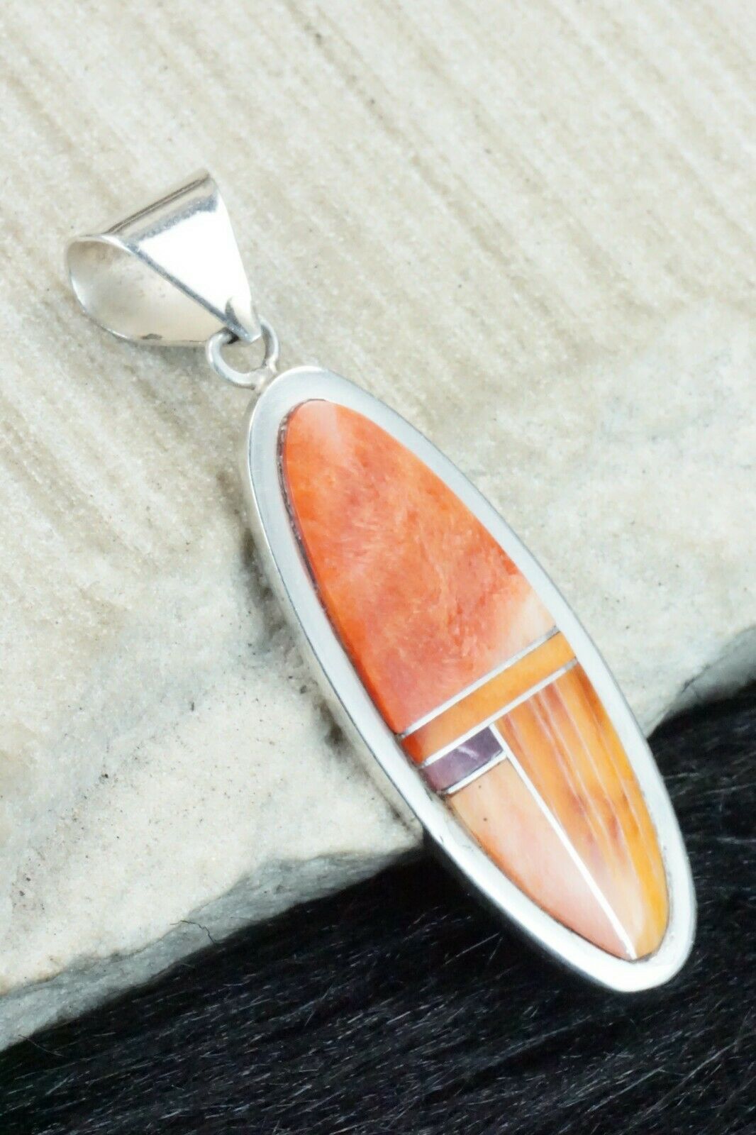 Spiny Oyster & Sterling Silver Pendant - Harold Smith