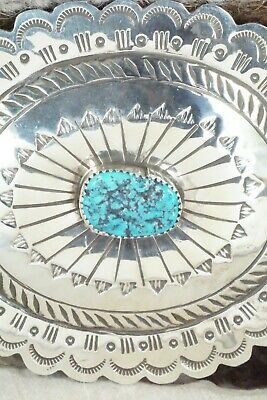 Turquoise & Sterling Silver Belt Buckle - Carson Blackgoat